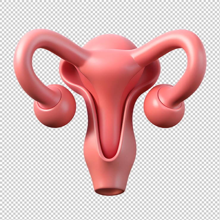 Vector human internal uterus organ structure 3d icon on the transparent background