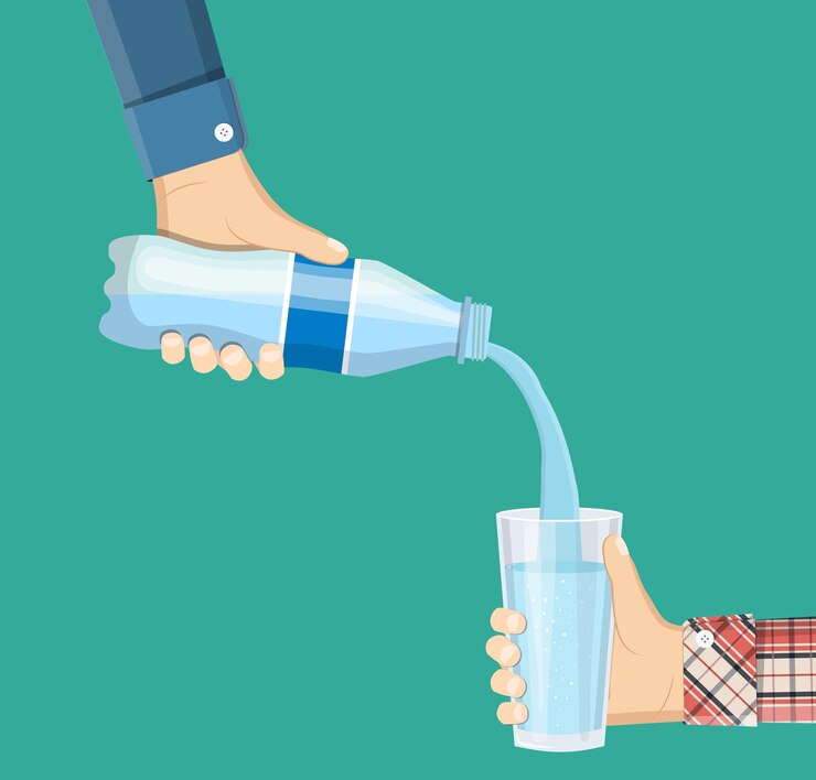 Vector human is picking up a glass