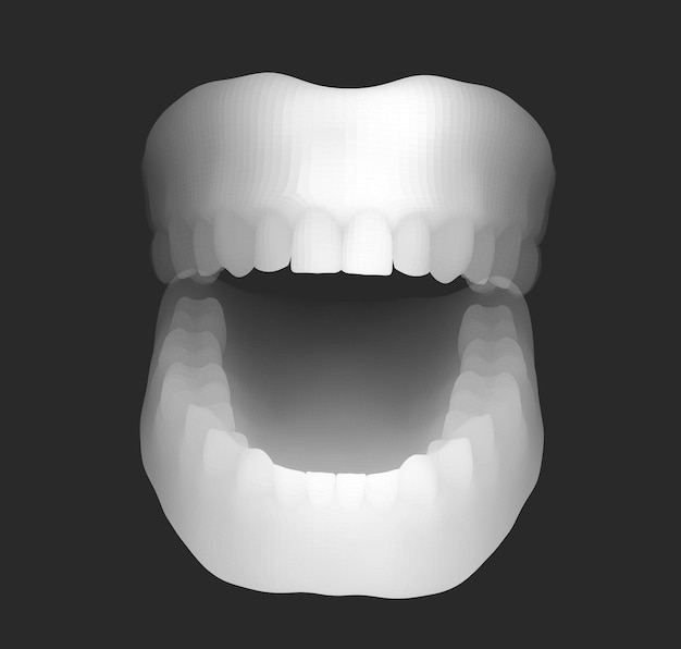 human jaw 3d vector layout medicine and health