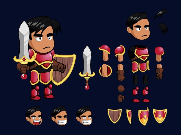 Vector human knight sprites