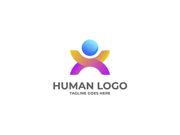 人間のロゴデザインプレミアムベクトルテンプレート