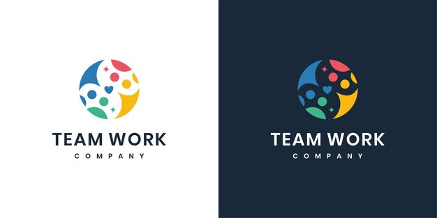 Human logo design template logo for people working together