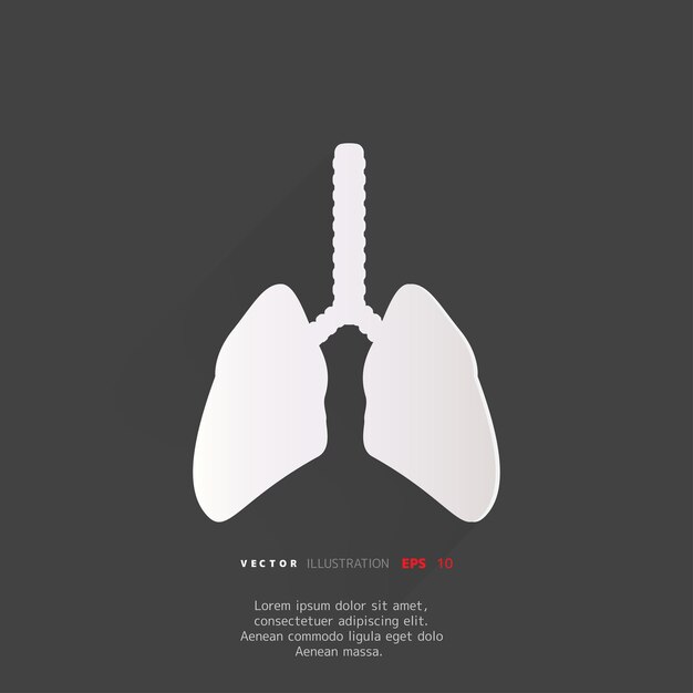 Human lung icon medical background health care