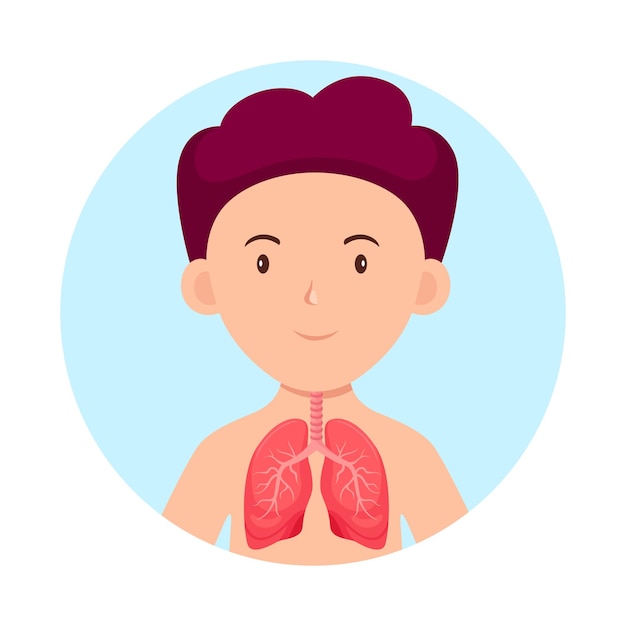 Human and lung vector concept, medical design illustration