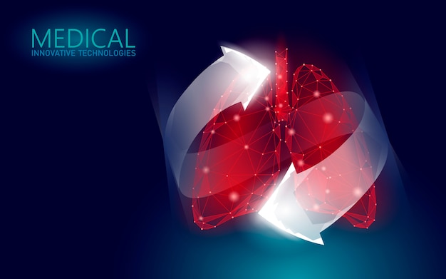 Human lungs 3d health care recovery medical concept.