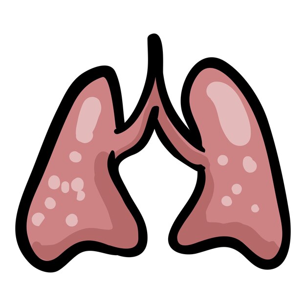 Vector human lungs hand drawn doodle icon