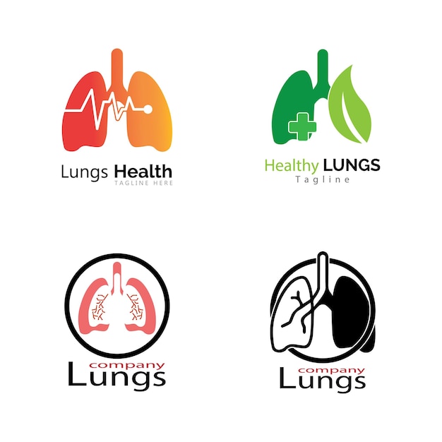 人間の肺アイコンベクトルイラストデザイン