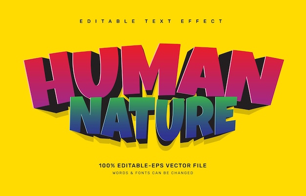 Human nature editable text effect template