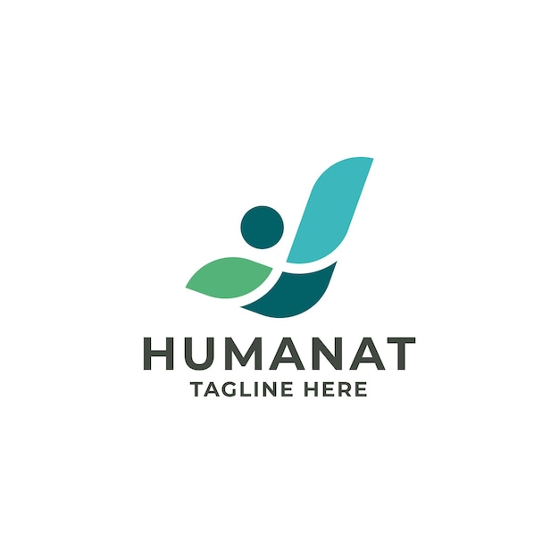 Логотип человеческой природы Premium векторы