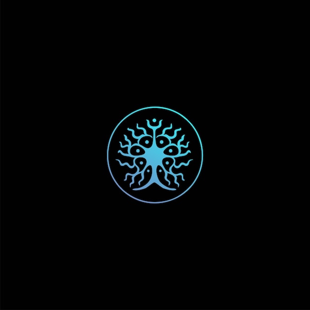 Vector human neuron logo design symbol vector