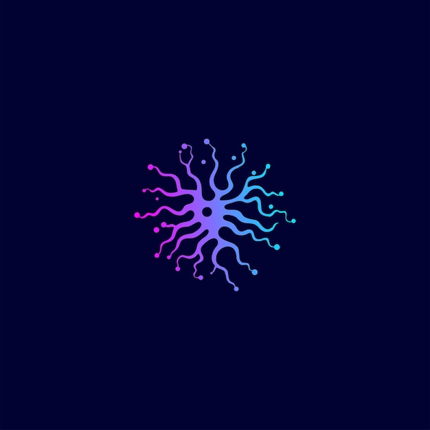 Vector human neuron logo design symbol vector