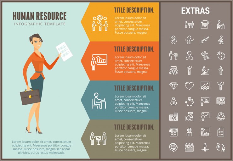 Human resource infographic template and elements