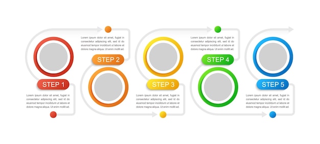인적 자원 관리 인포 그래픽 차트 디자인 템플릿 복사 공간이 있는 추상 정보 차트 5단계 시퀀스가 있는 교육용 그래픽 시각적 데이터 프레젠테이션 Arial 일반 글꼴 사용