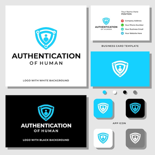 Human resource security logo design with business card template