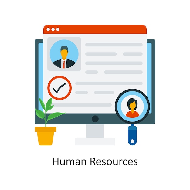 Human Resources Concept Flat Icon Style illustratie