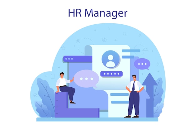 Human resources concept. Idea of recruitment and job management. Teamwork management. HR manager occupation.