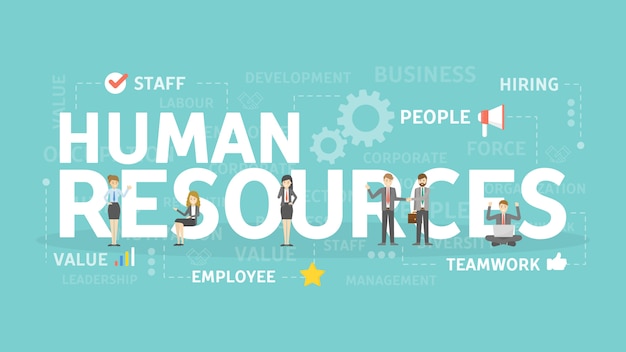 Human resources concept illustratie. idee om nieuw personeel te vinden.