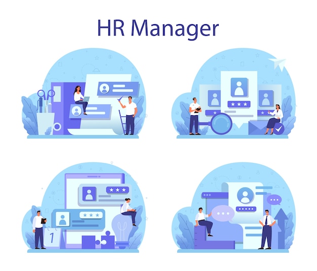 Human resources concept set illustration