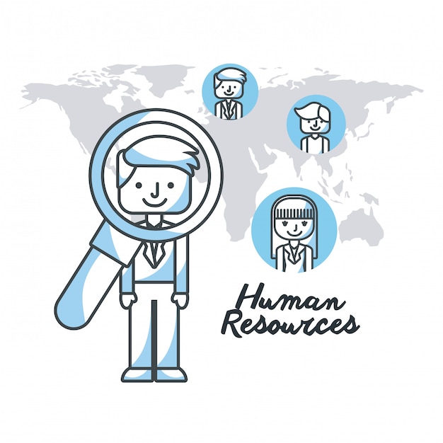 Vector human resources flat line icons