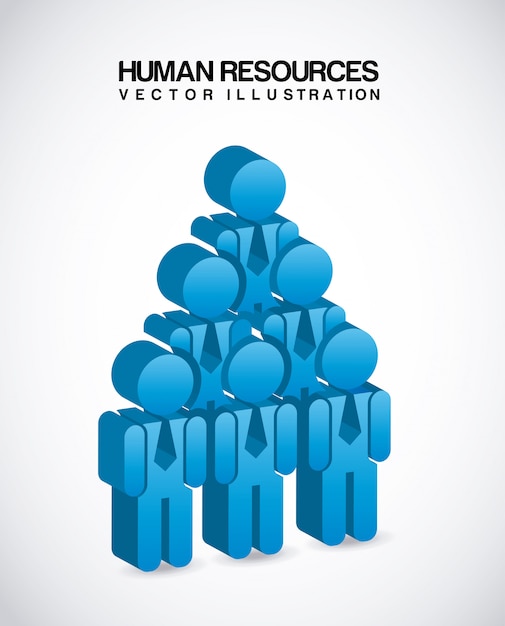 Human resources over gray background vector illustration