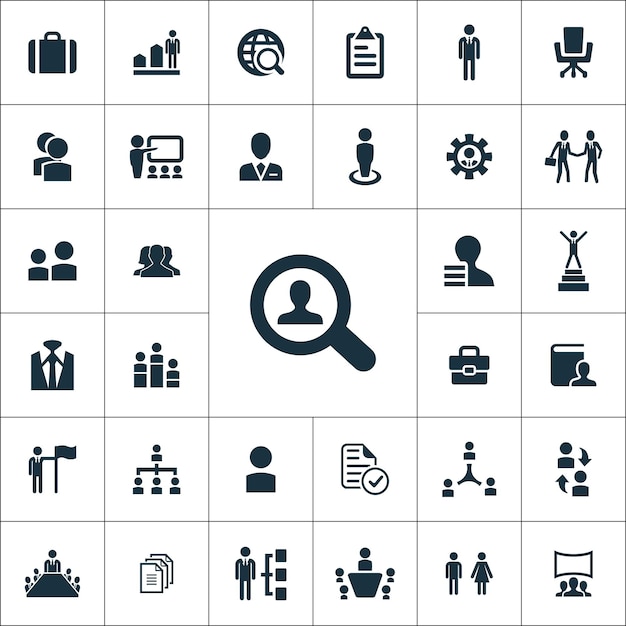 Vector human resources icons universal set