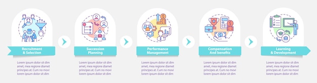 Human resources management basics round infographic template