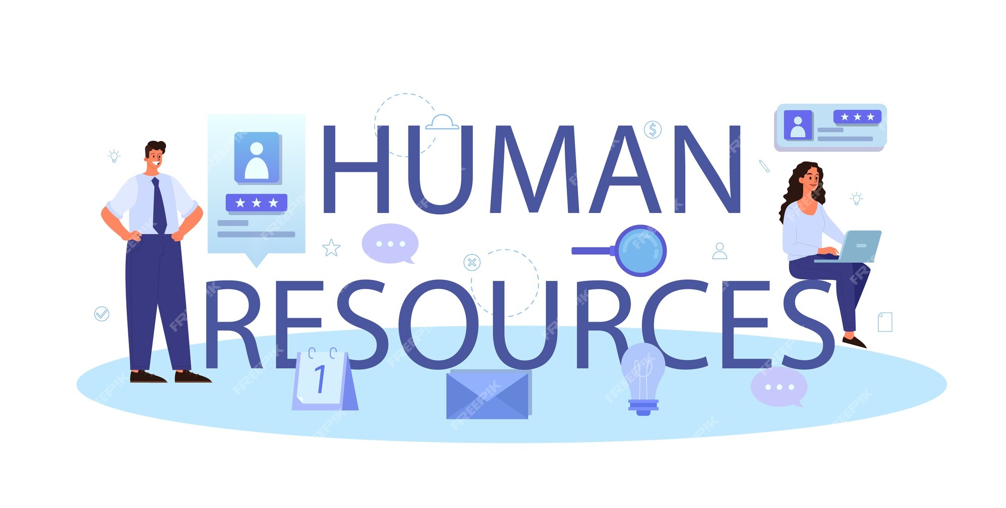 Premium Vector | Human resources typographic header