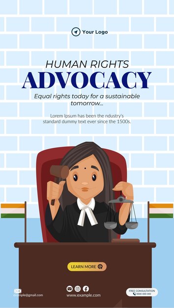 Human rights advocacy portrait template design