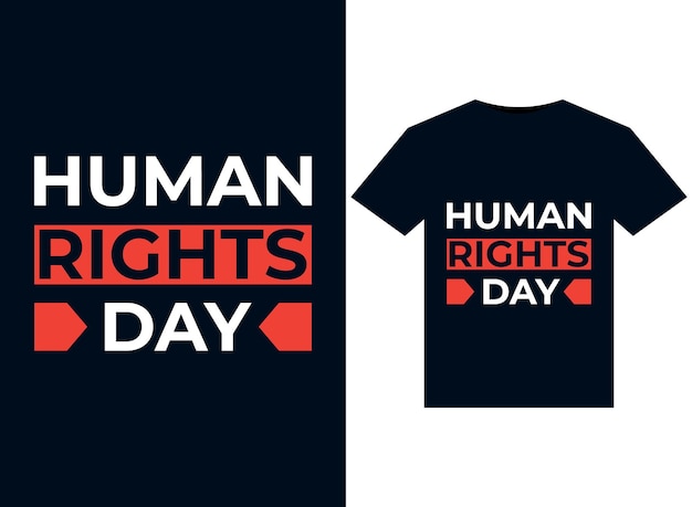 Human rights day illustrations for print-ready T-Shirts design