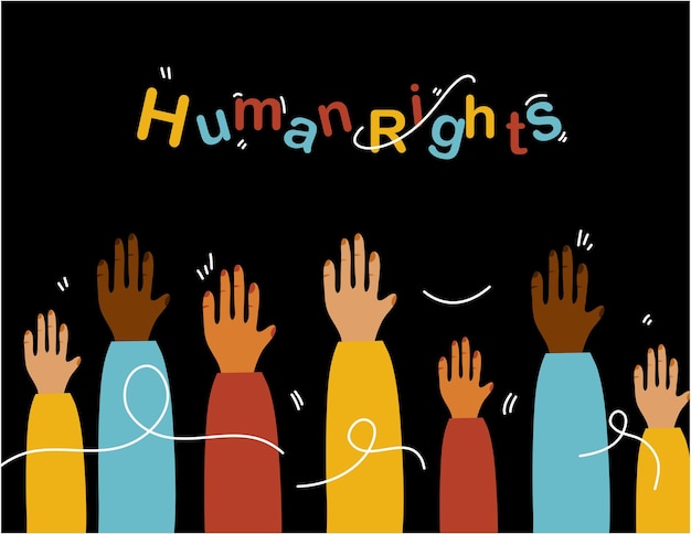 human rights hands vector design for human rights day