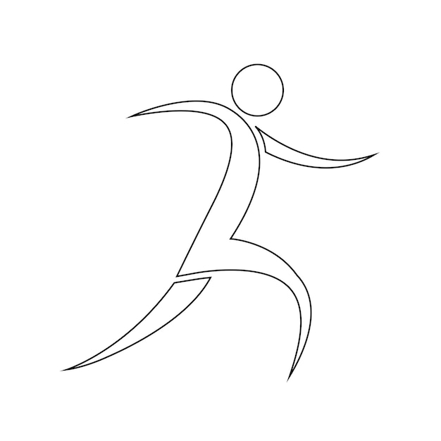 Human running vector logo