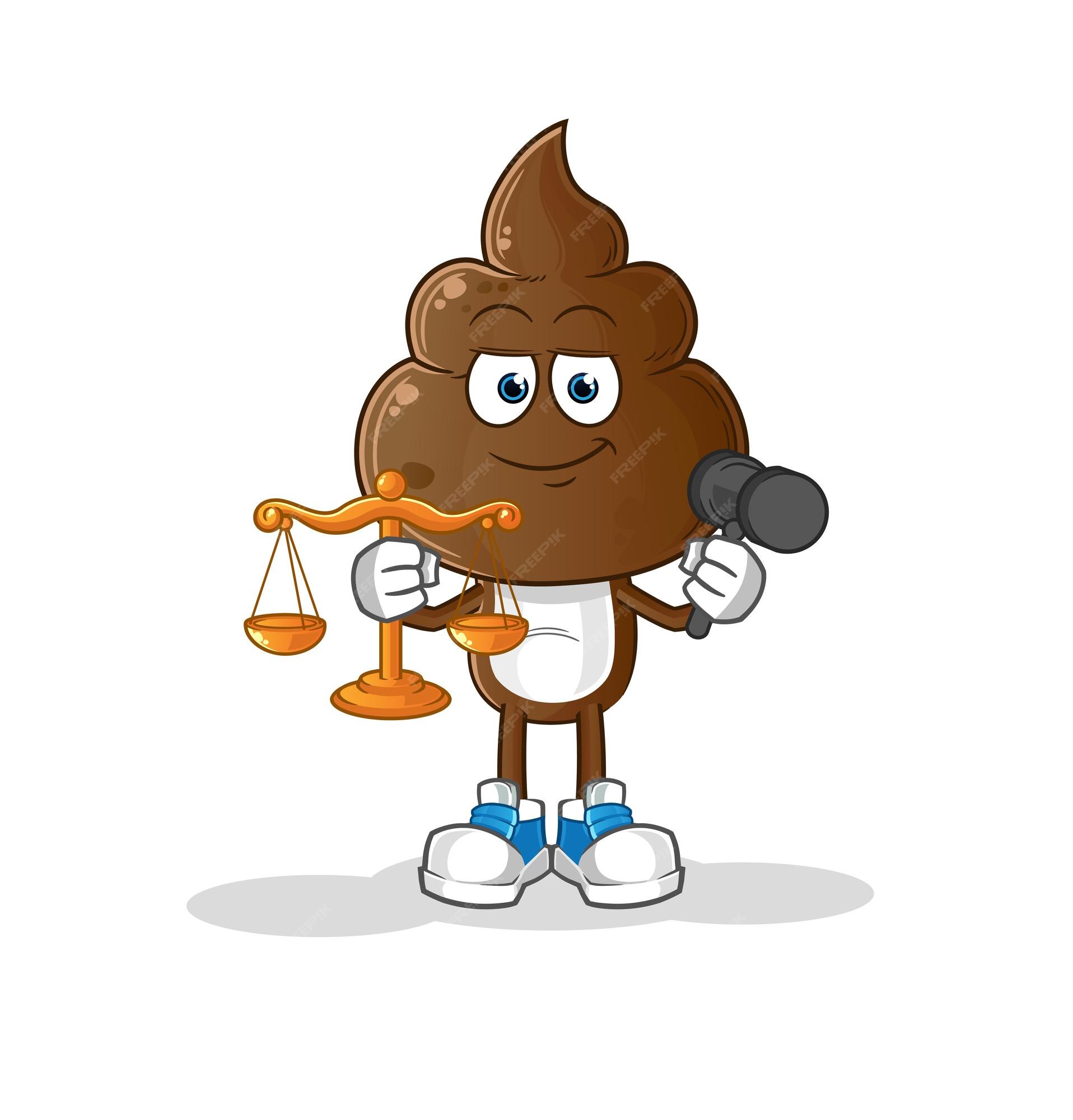 Premium Vector | Human shit head cartoon lawyer cartoon cartoon mascot  vector