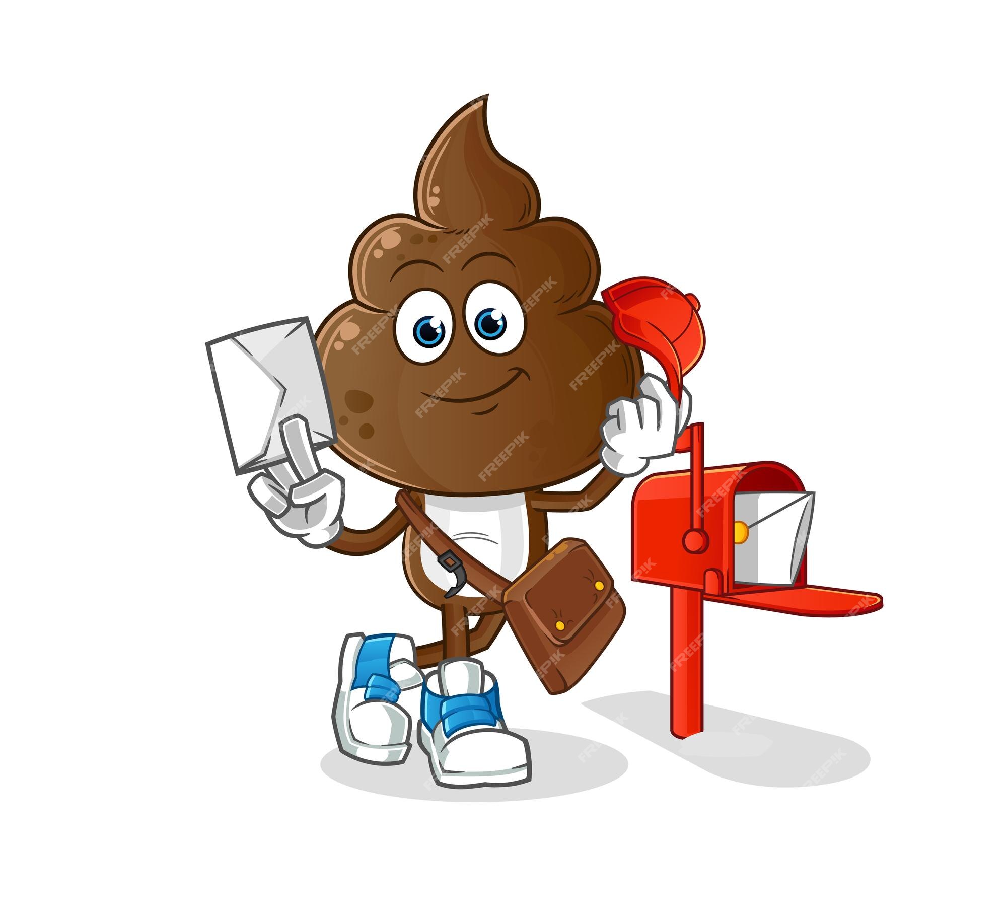 Premium Vector | Human shit head cartoon postman vector cartoon character Premium Vector | Human shit head cartoon postman vector cartoon character