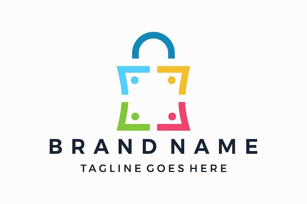 human shopping logo Vector template