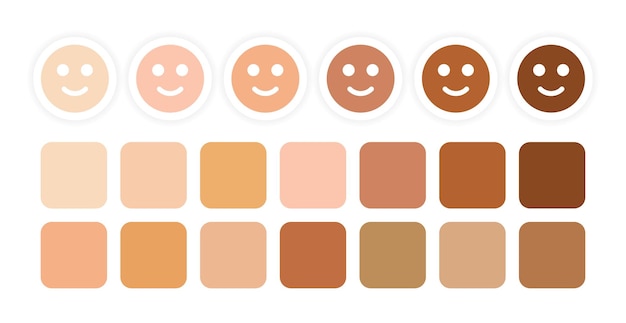 Vector human skin tones set.