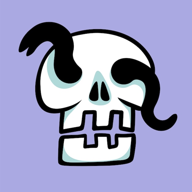 Human skull in cute minimalistic style