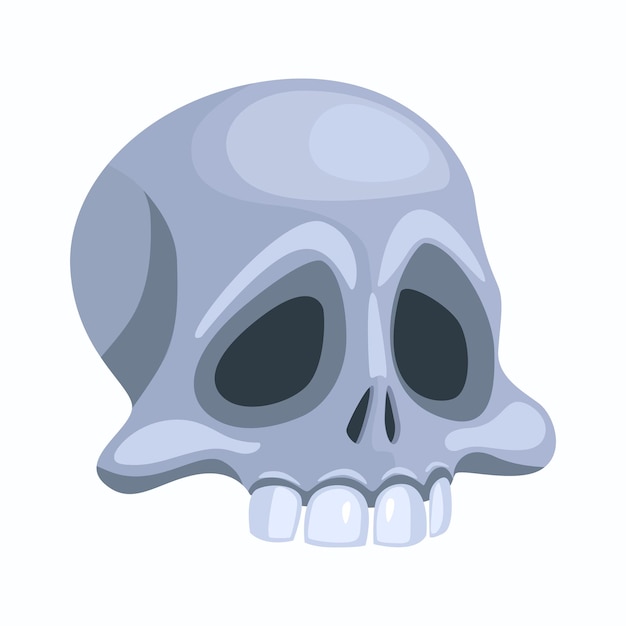 スケルトンの人間の頭蓋骨の頭死のシンボルまたはハロウィーンの休日のための危険なデザイン要素