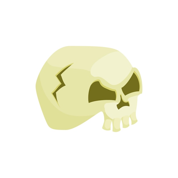 Human skull icon in cartoon style on a white background