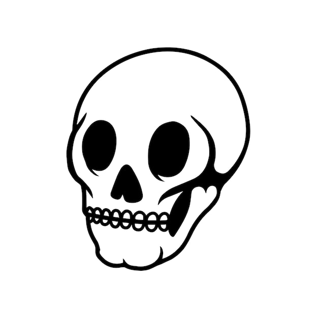 Human skull on light background. Design element for logo, label, sign, pin,poster, t shirt. Vector illustration