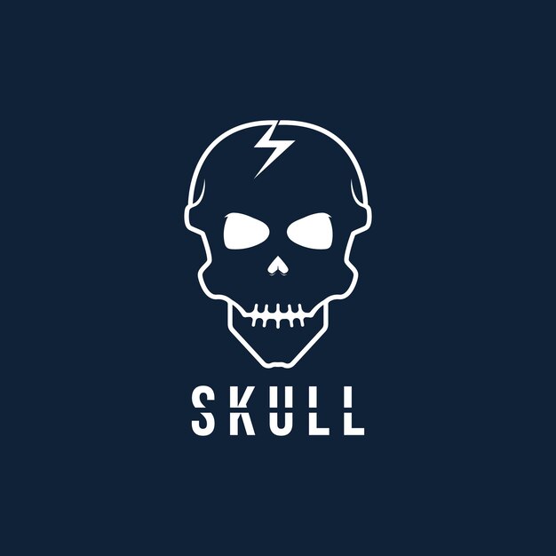 Vector human skull logo icon front view