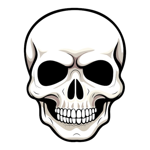 Vector human skull vector illustration halloween symbol of death skeleton head day of the dead