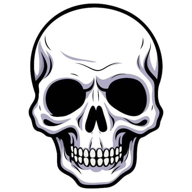 Vector human skull vector illustration halloween symbol of death skeleton head day of the dead