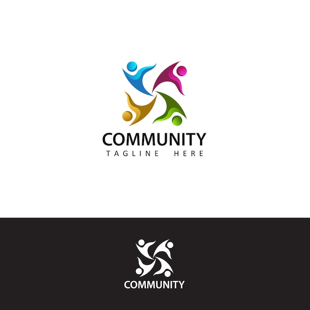 Human social, unity, together, connection, relation, community logo template design 