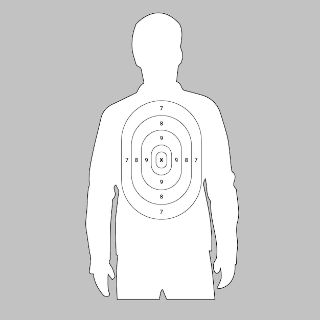 Human target body silhouette for shoot training