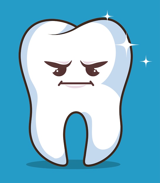 Vector human tooth character icon