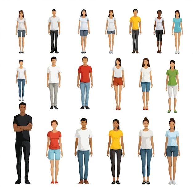 Premium Vector | Human vector set white background isolated a high quality