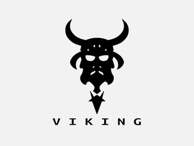 Human Viking Logo Design Icon Symbol Vector Illustration