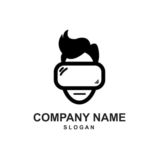 Vector human virtual reality logo vector symbol icon