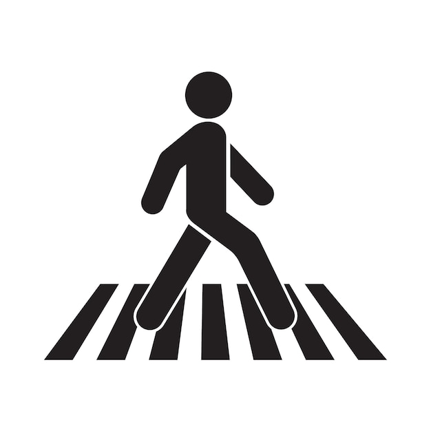 Vector human walk crosswalk icon