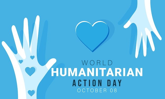 Humanitarian Action day background banner card poster template Vector illustration